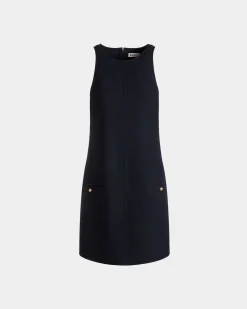 A-Linien-Minikleid Aus Wolle In Navy Blue