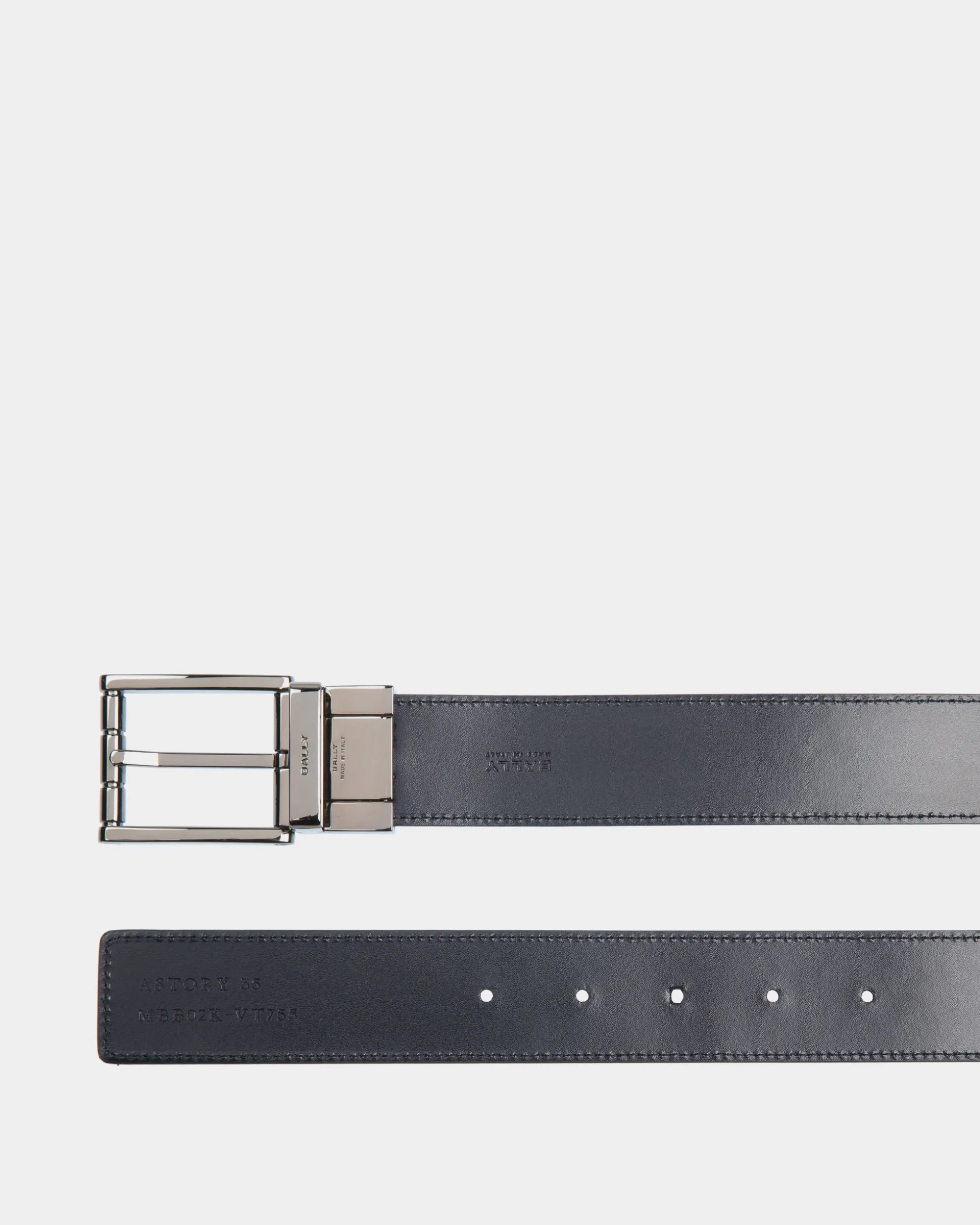 Astory 35 mm Verstellbarer Wendegürtel Aus Leder In Schwarz Und Navy Blue