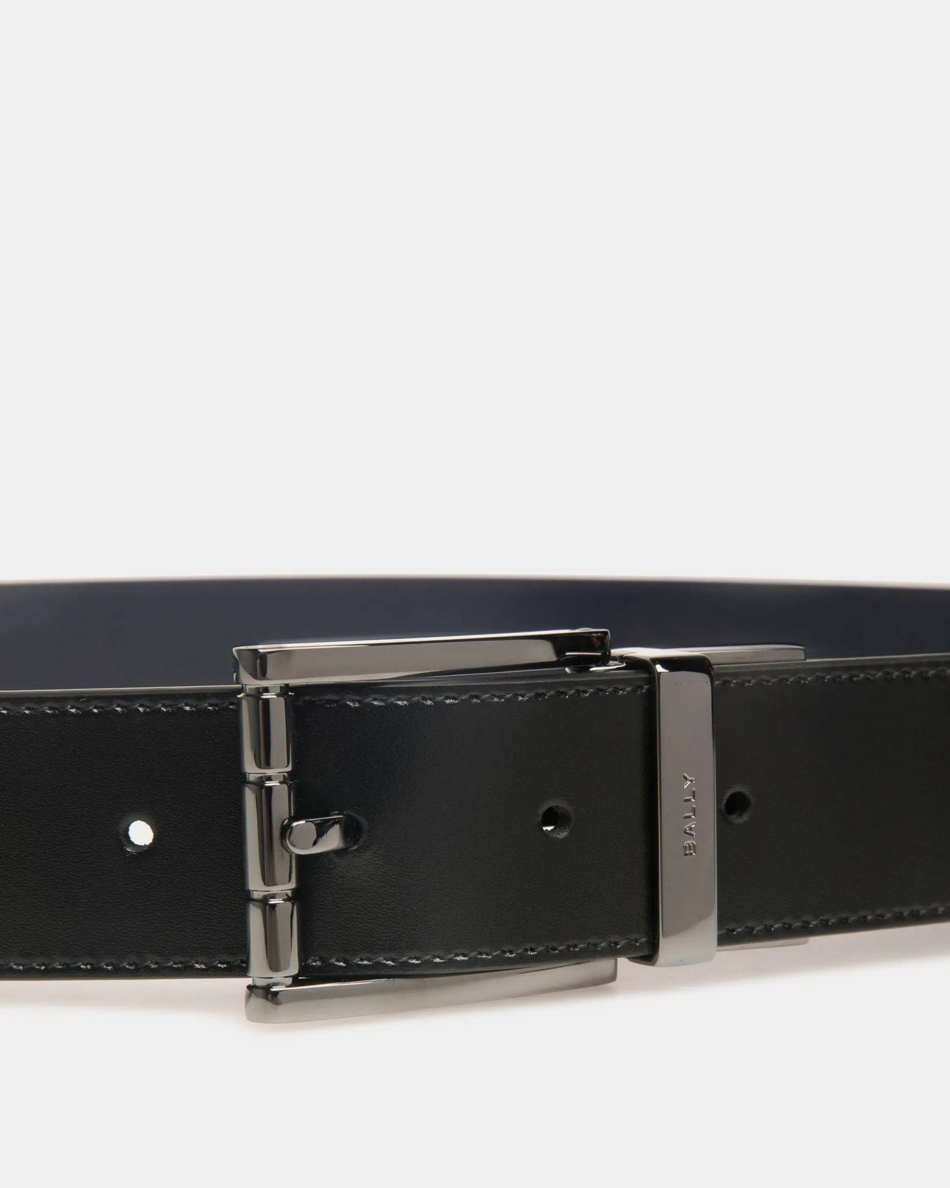 Astory 35 mm Verstellbarer Wendegürtel Aus Leder In Schwarz Und Navy Blue