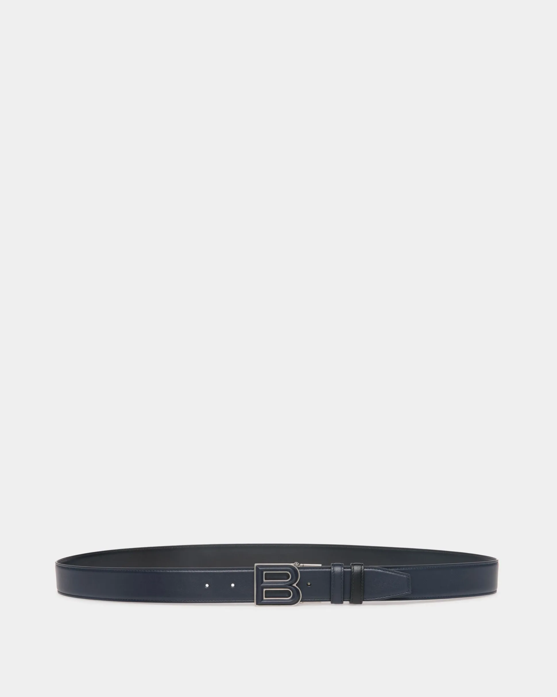 B Bold 35 mm Verstellbarer Wendegürtel Aus Leder In Navy Blue Und Schwarz