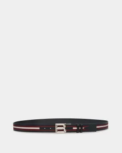 B Bold 35 mm Wendegürtel Aus Stoff Und Leder In Rot Und Weiß