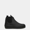 Bally Curling Stiefelette Aus Schwarzem Gummiertem Leder