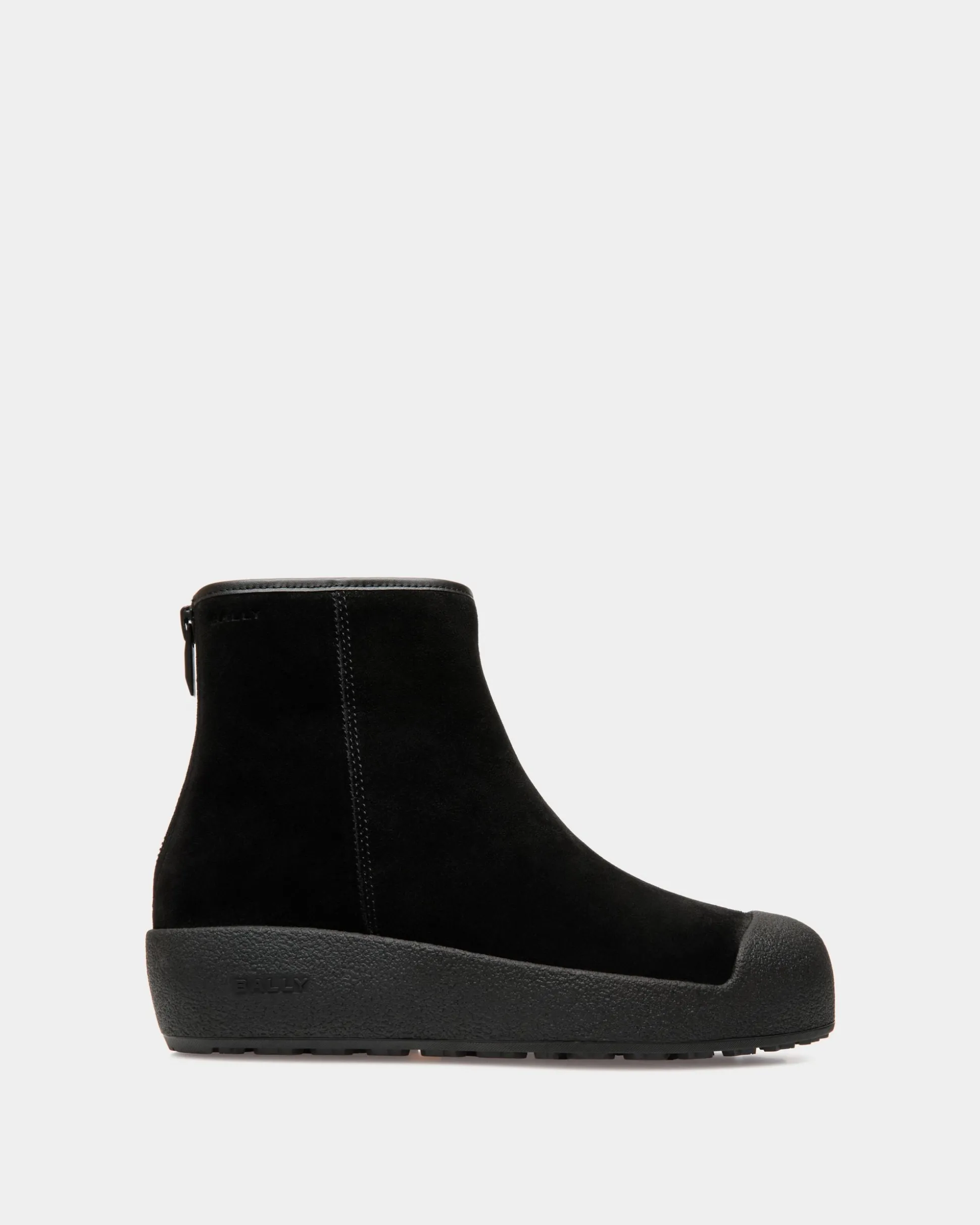 Bally Curling Stiefelette Aus Schwarzem Veloursleder