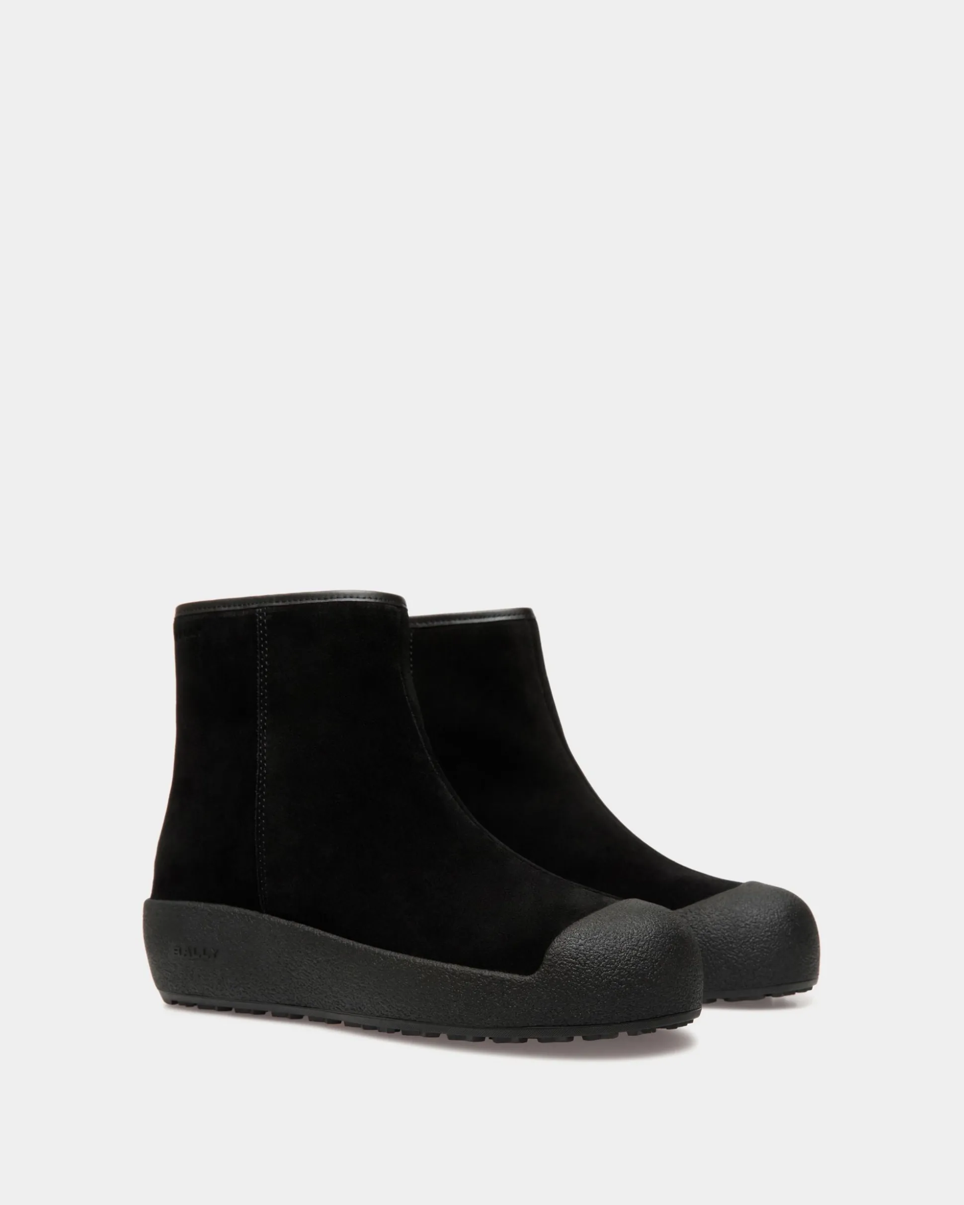 Bally Curling Stiefelette Aus Schwarzem Veloursleder
