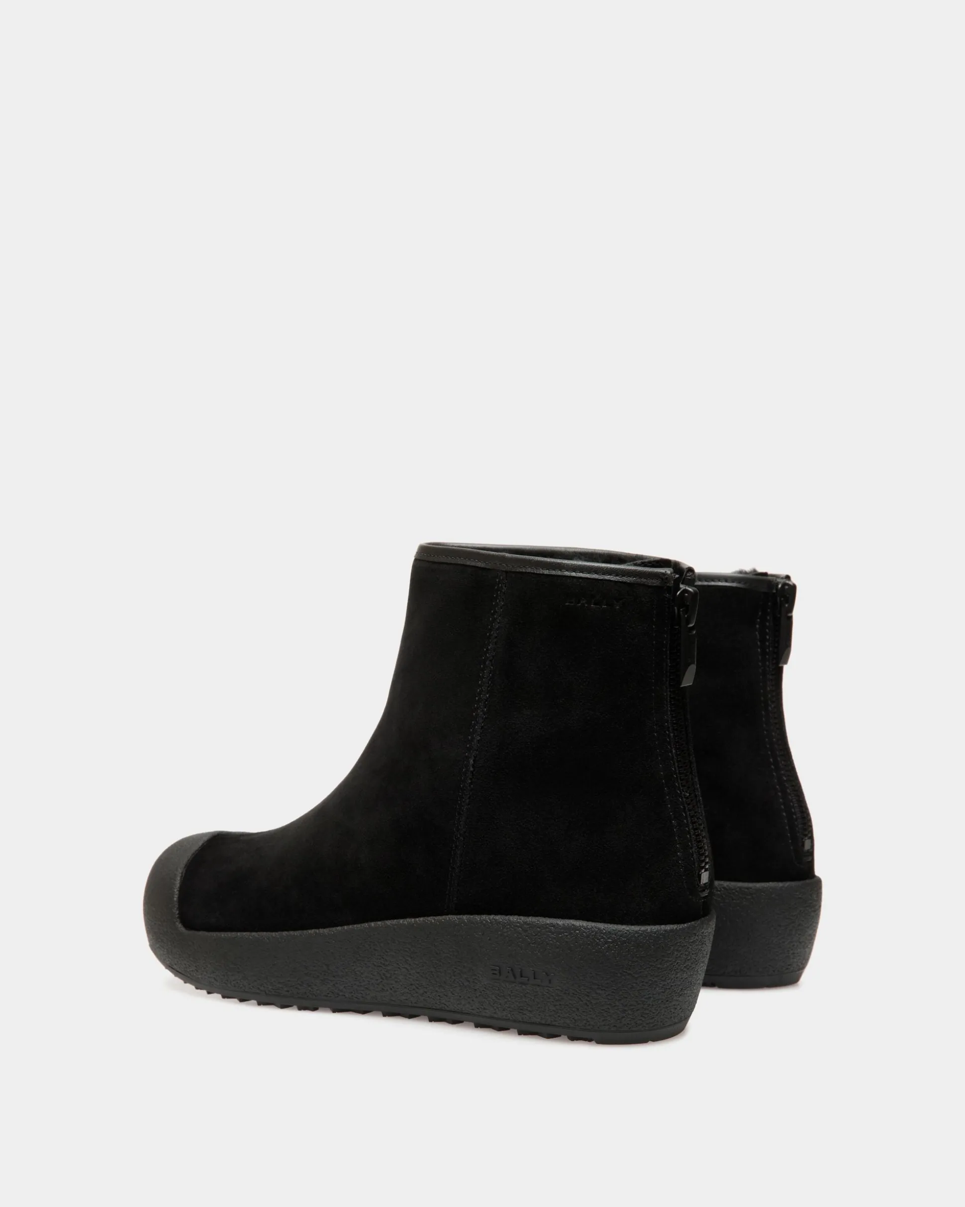 Bally Curling Stiefelette Aus Schwarzem Veloursleder