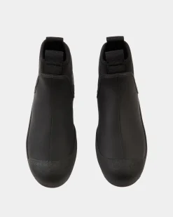 Bally Curling Stiefelette Aus Schwarzem Gummiertem Leder