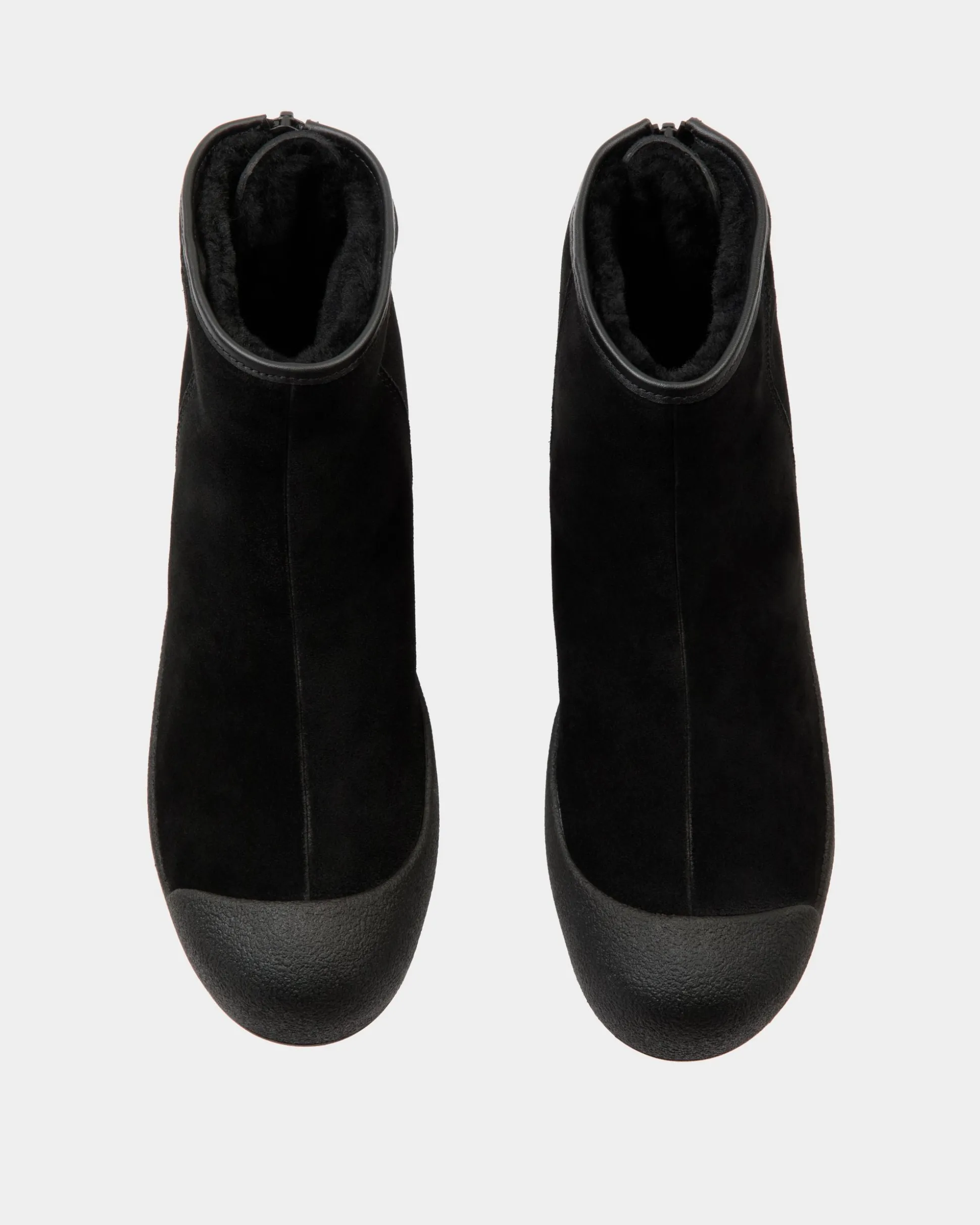 Bally Curling Stiefelette Aus Schwarzem Veloursleder