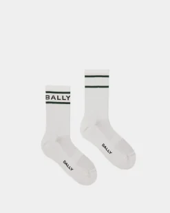 Bally Stripe Socken In Weiß und Grün