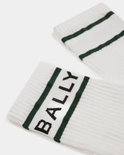 Bally Stripe Socken In Weiß und Grün