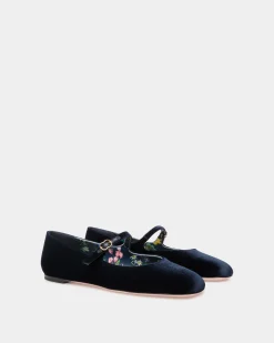 Ballyrina Ballerina Aus Samt In Navy Blue