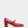 Ballyrina Mary-Jane Pumps Aus Leder In Candy Red