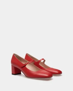 Ballyrina Mary-Jane Pumps Aus Leder In Candy Red