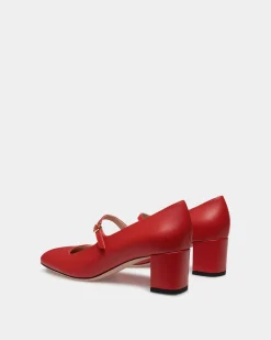 Ballyrina Mary-Jane Pumps Aus Leder In Candy Red