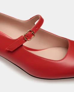 Ballyrina Mary-Jane Pumps Aus Leder In Candy Red