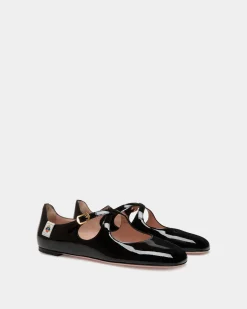 Ballyrina-Flats Aus Lackleder In Schwarz