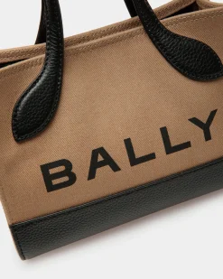 Bar Minibag Aus Stoff in Sand und Schwarz