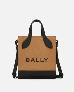 Bar Mini-Tragetasche Aus Canvas Und Leder In Beige Und Schwarz