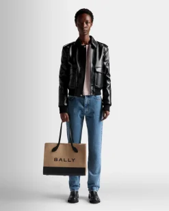 Bar Tragetasche Aus Stoff in Sand und Schwarz