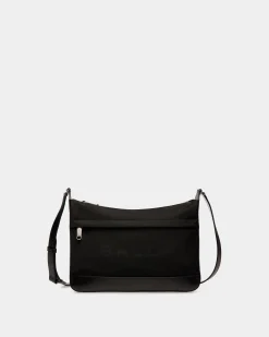 Bar Umhängetasche Aus Nylon Und Leder In Schwarz