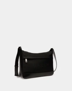 Bar Umhängetasche Aus Nylon Und Leder In Schwarz