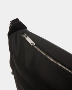 Bar Umhängetasche Aus Nylon Und Leder In Schwarz