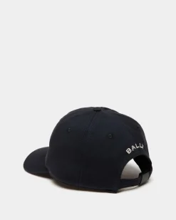 Baseballmütze Aus Baumwolle In Navy Blue Mit Bally-Crest-Label