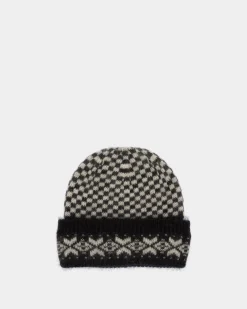 Beanie Aus Mohair Und Seide In Schwarz Und Weiß