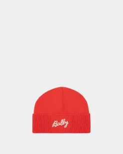 Beanie Aus Wolle In Candy Red Mit Logo
