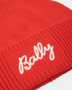 Beanie Aus Wolle In Candy Red Mit Logo