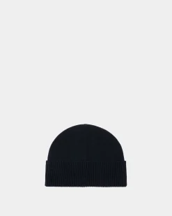 Beanie Aus Wolle In Navy Blue Mit Logo
