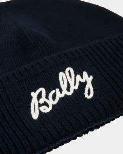 Beanie Aus Wolle In Navy Blue Mit Logo