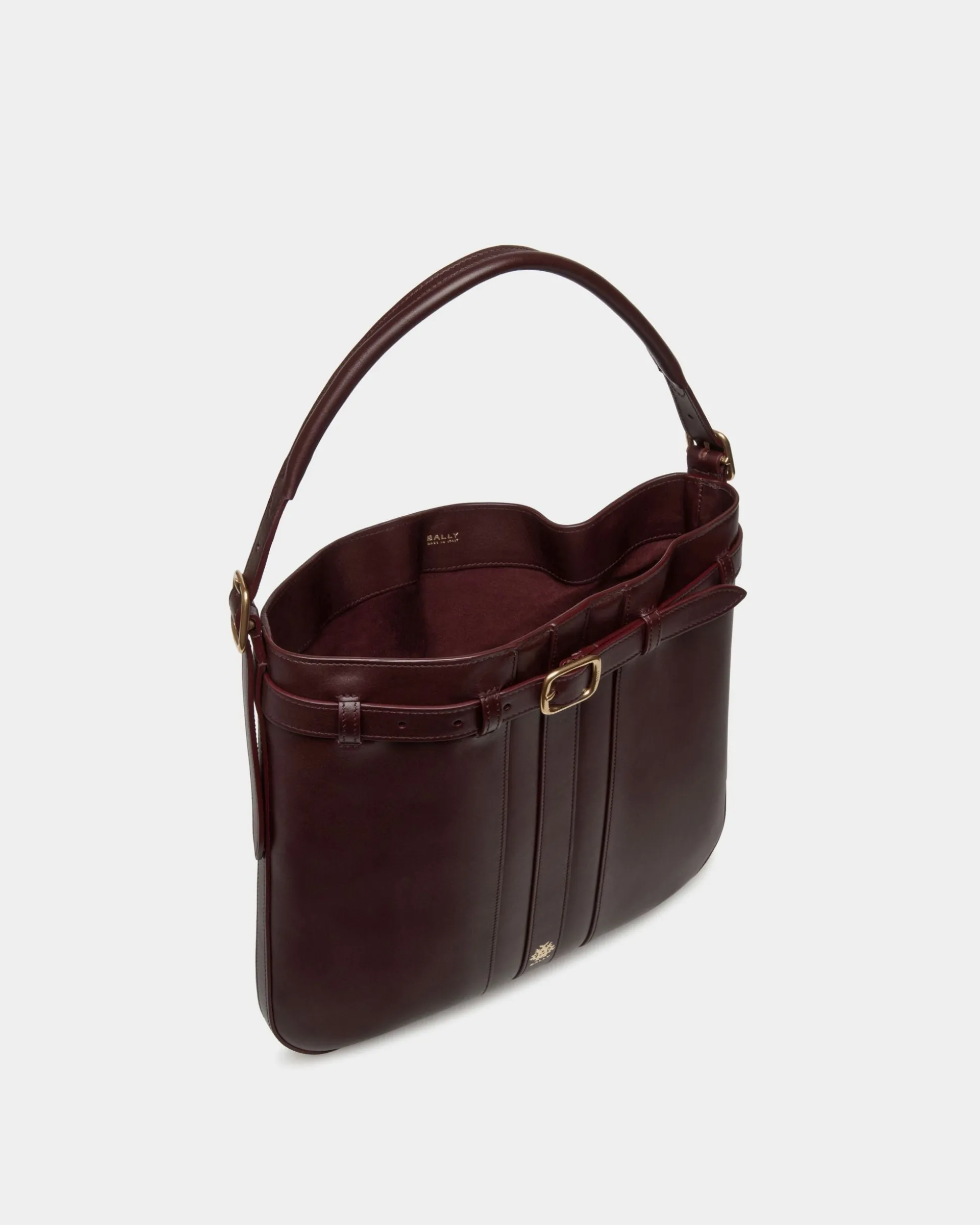 Beckett Crossbody Bag In Deep Burgundy Leather