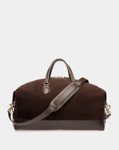 Beckett Reisetasche Aus Veloursleder Und Leder In Ebenholz