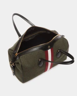 Beckett Reisetasche Aus Wolle Und Leder In Dunkelgrün