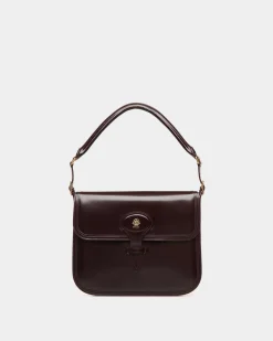 Beckett Schultertasche Aus Gebürstetem Leder In Dunklem Bordeaux