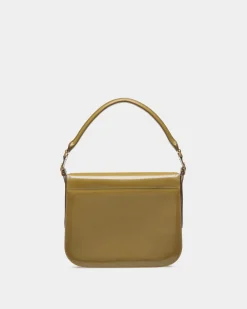 Beckett Schultertasche Aus Gebürstetem Leder In Olive Green