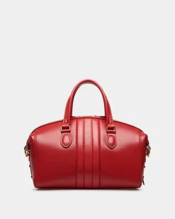 Beckett Top Handle Bag In Red Leather