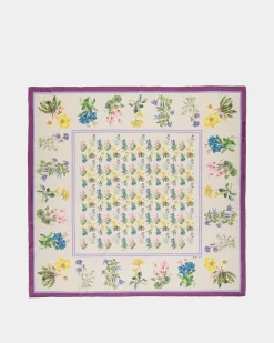 Bedrucktes Foulard Aus Seide Mit Alpenblumenmuster