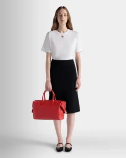 Belle Henkeltasche Aus Leder In Candy Red