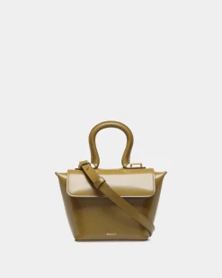 Belle Minitasche Aus Gebürstetem Leder In Olive Green