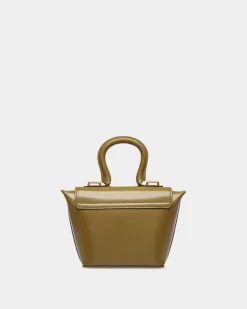 Belle Minitasche Aus Gebürstetem Leder In Olive Green