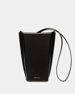 Belle Sonnenbrillenetui Aus Gebürstetem Leder In Schwarz