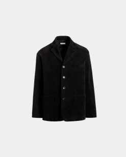 Blazer Aus Schwarzem Baumwollcord