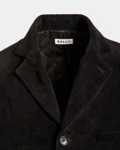Blazer Aus Schwarzem Baumwollcord