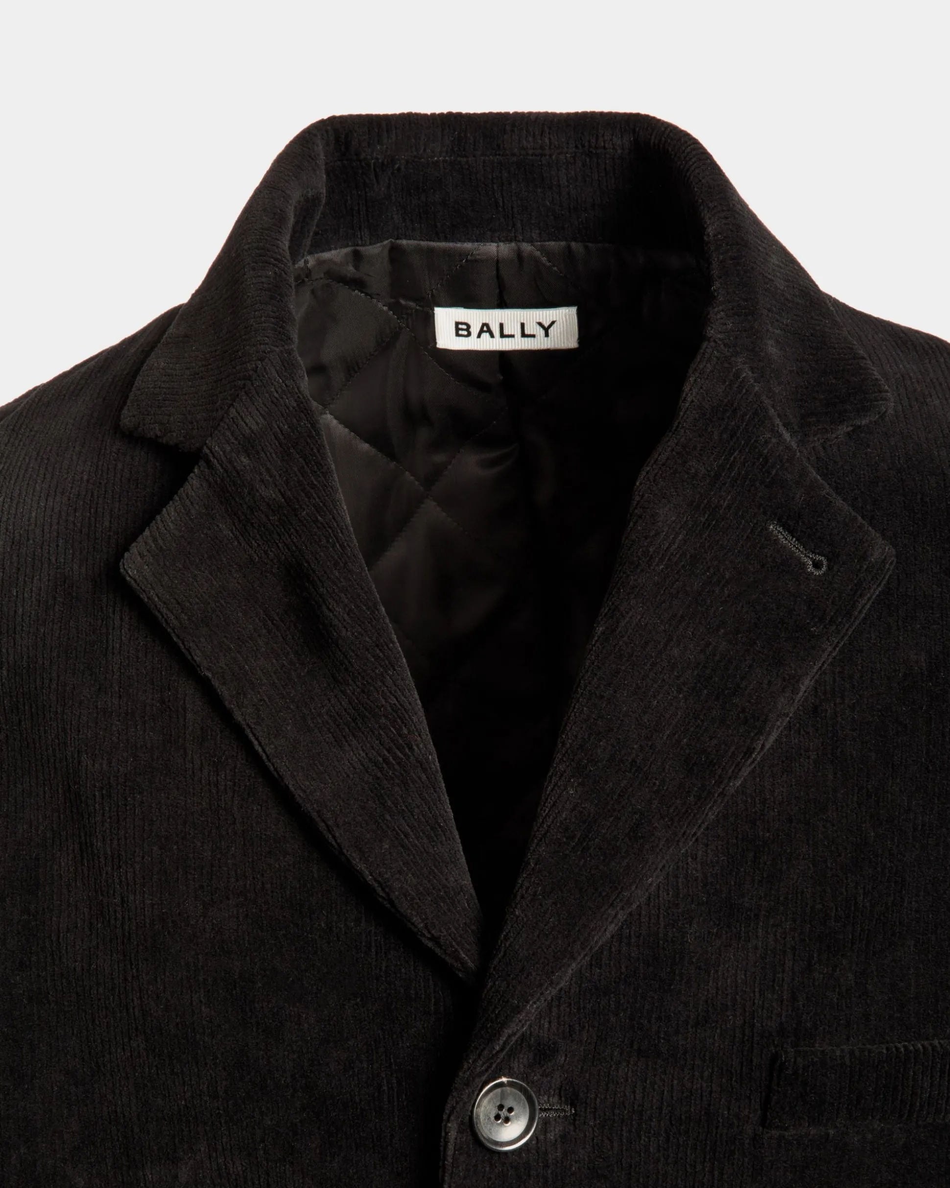 Blazer Aus Schwarzem Baumwollcord