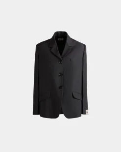 Blazer Aus Wolle In Dunkelgrau