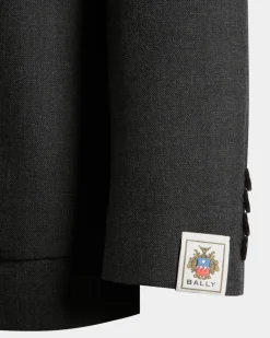 Blazer Aus Wolle In Dunkelgrau
