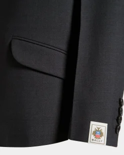 Blazer Aus Wolle In Dunkelgrau
