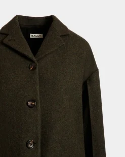 Blazer In Dark Green Wool