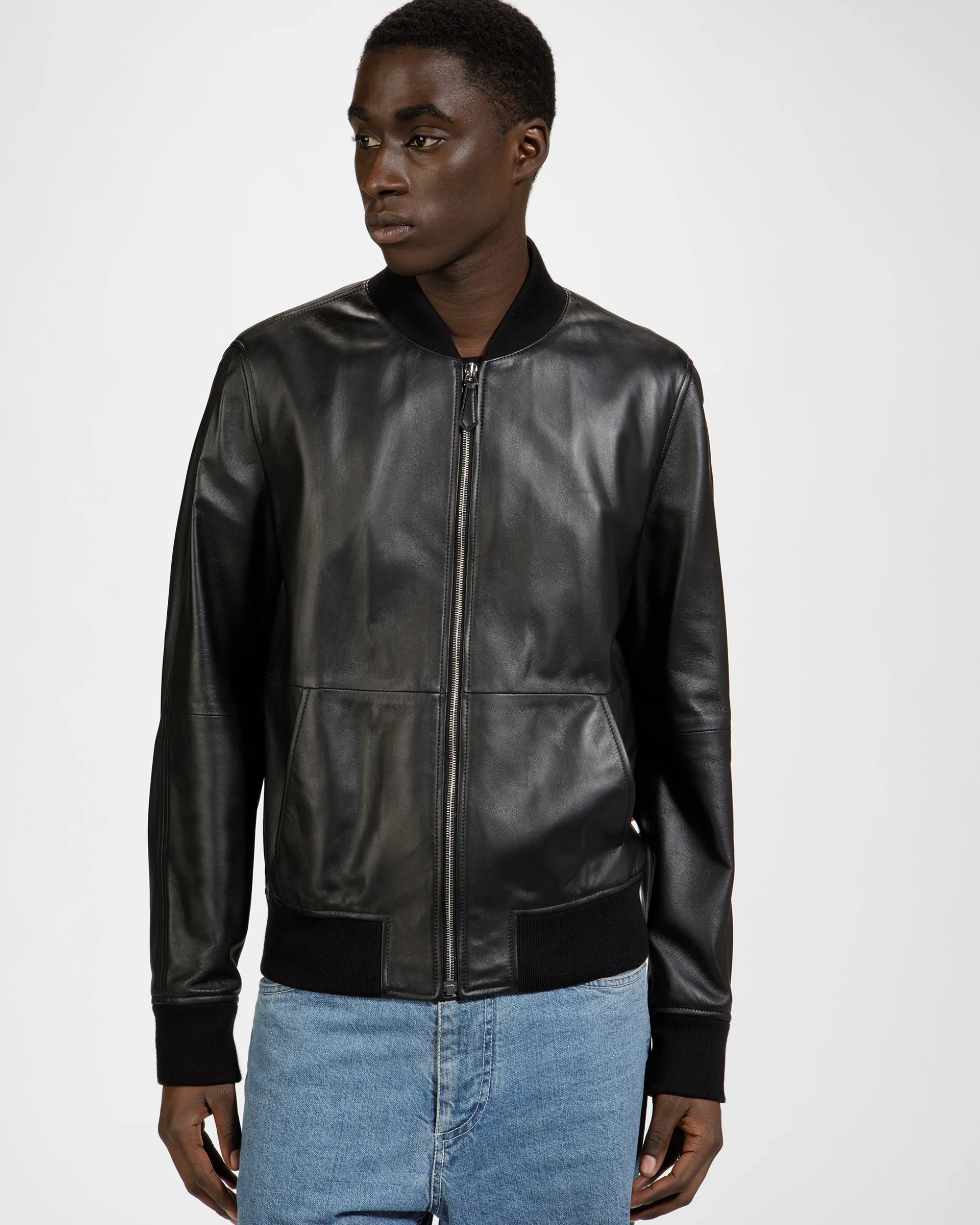Blouson-Bomberjacke Aus Leder